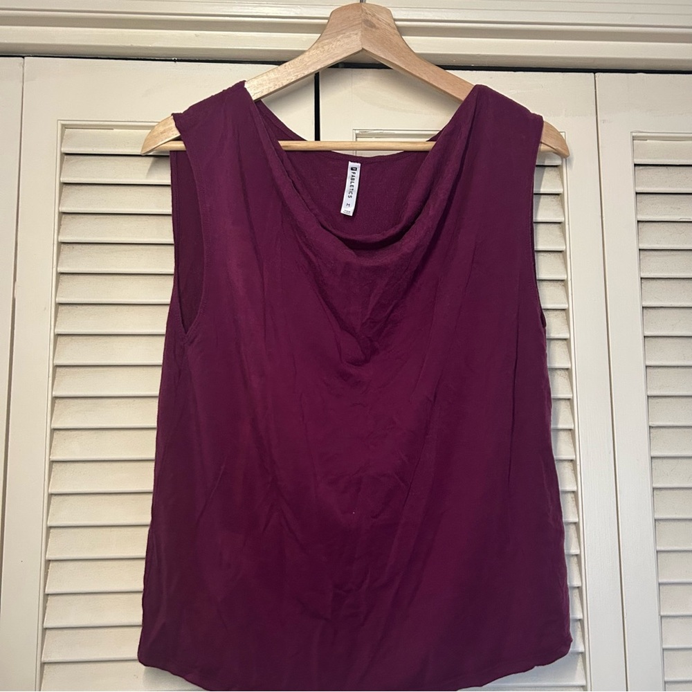 Fabletics Wine Cowl Neck Sleeveless Tank